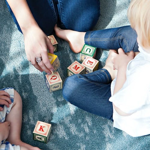 Kids Play with Blocks>