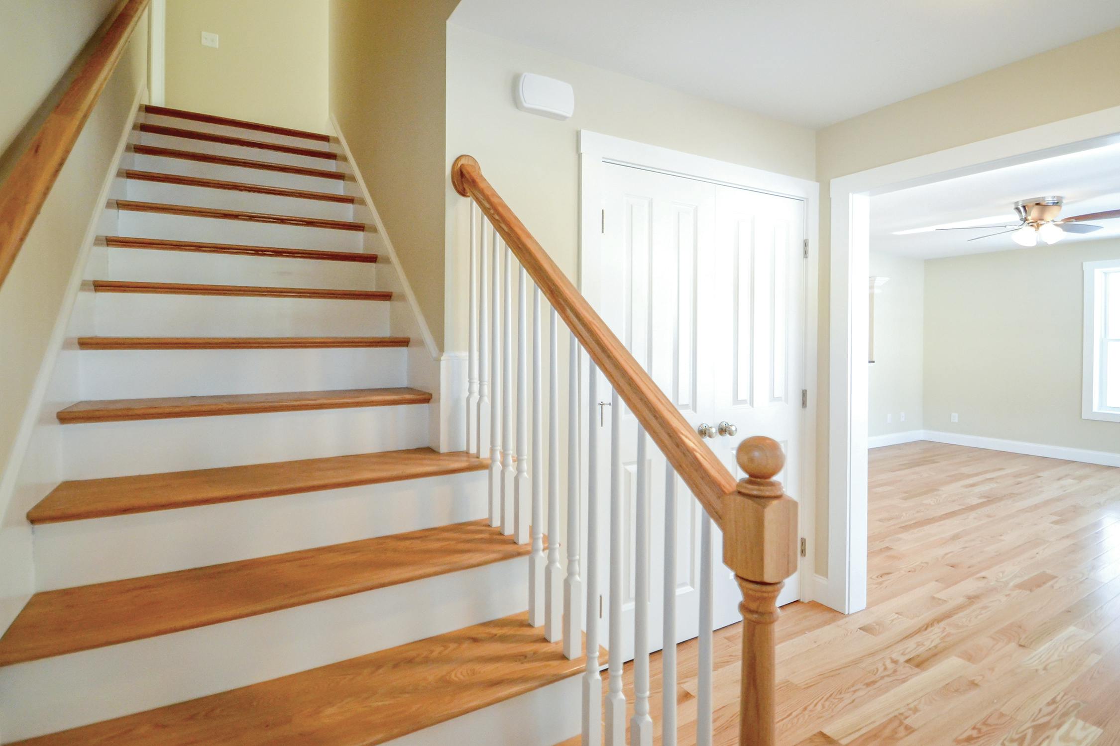 stairs in entry way to new home