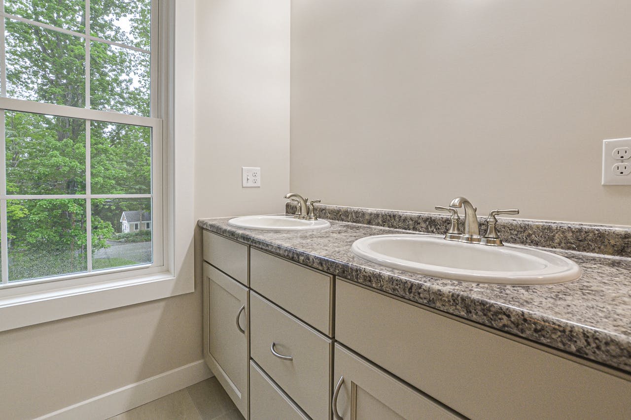 double sinks in new bathroom