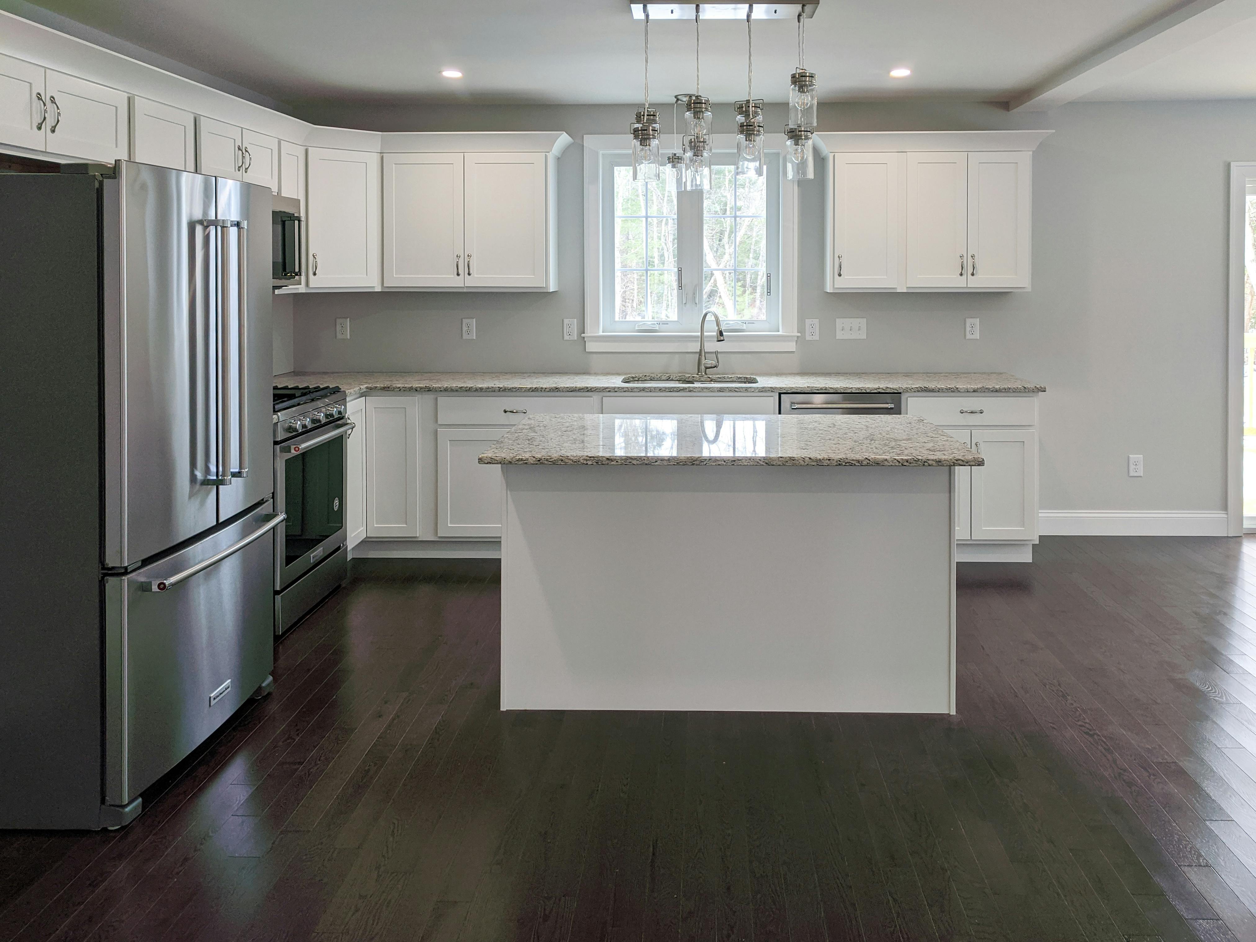 white kitchen island in new home