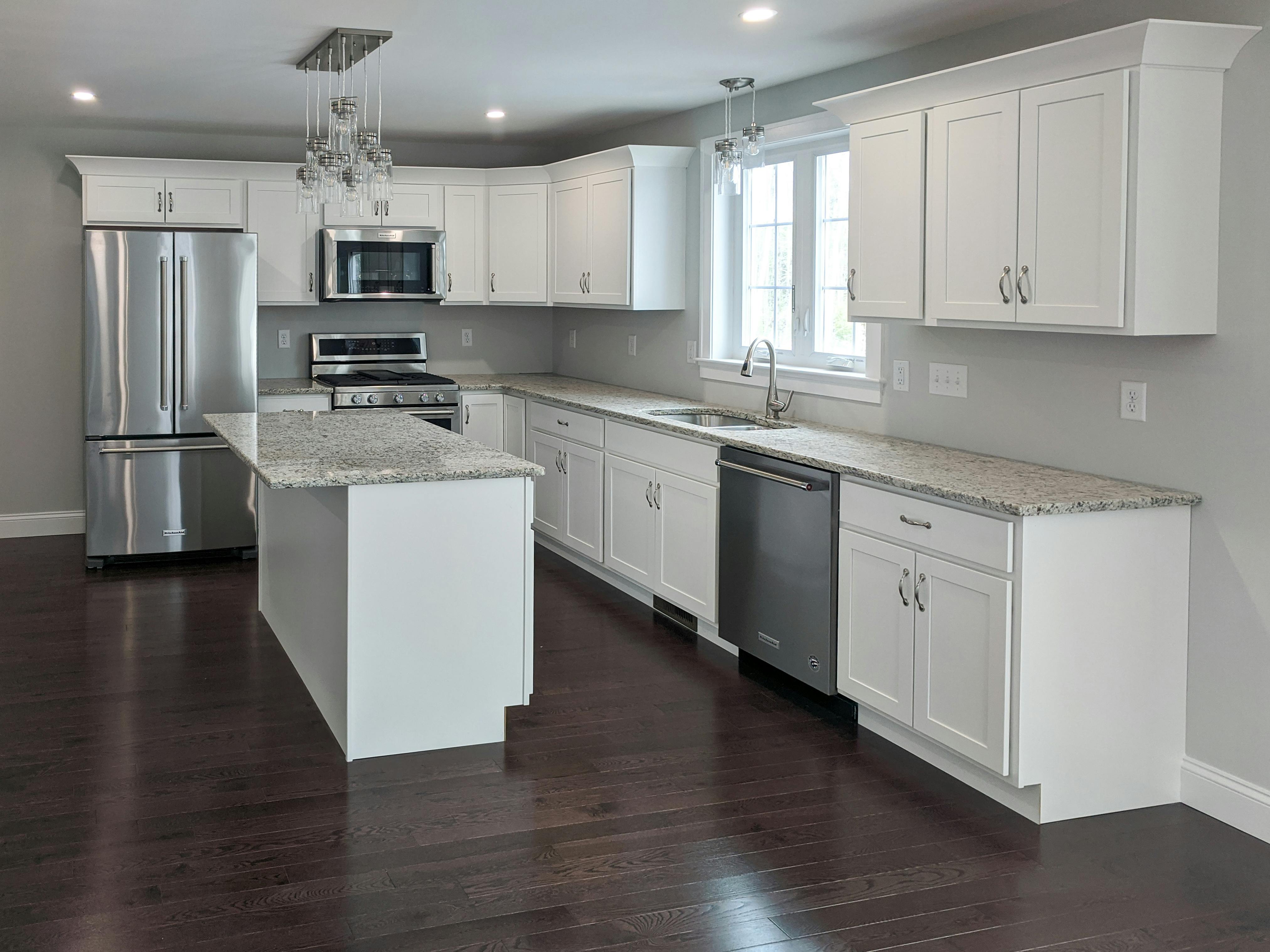 white kitchen in new home