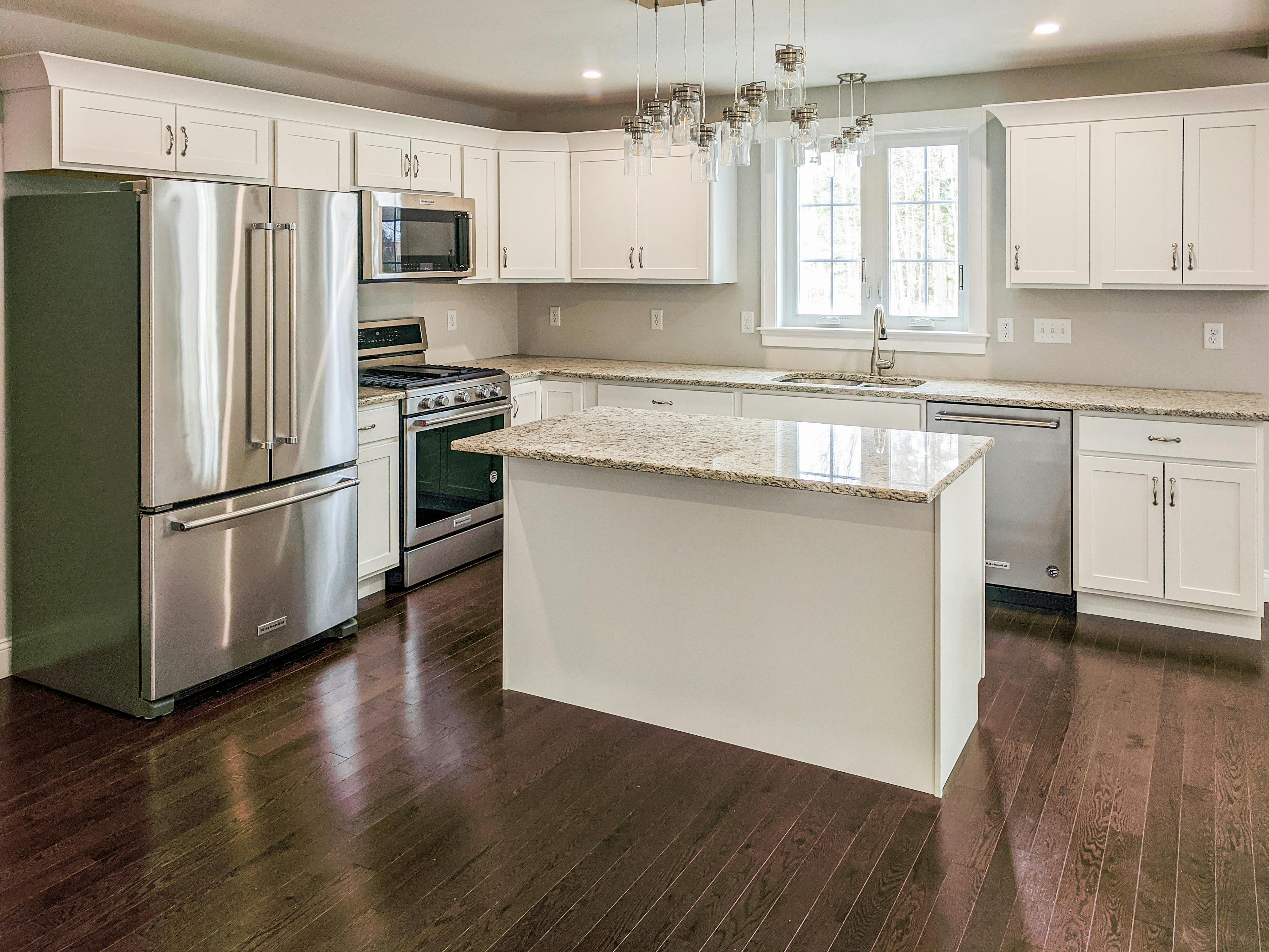white kitchen in new home